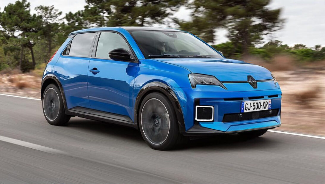 renault 5 electrique bleue